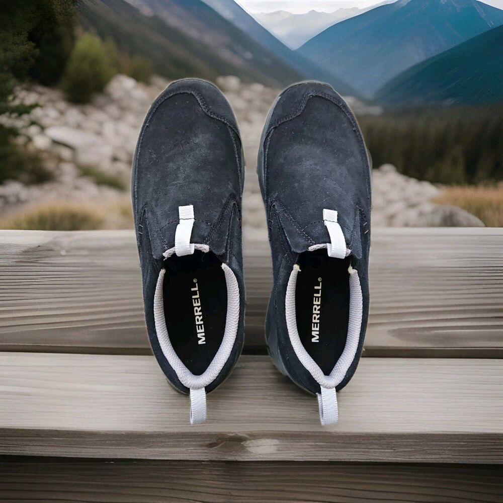 Merrell Nessa Slip On Black Suede Hiking Walking Shoes Sz 7.5